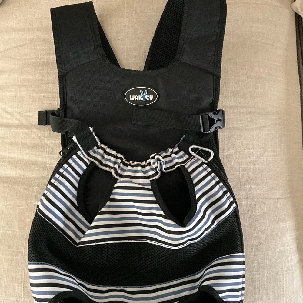 Black and White Striped Small Pet Carrier